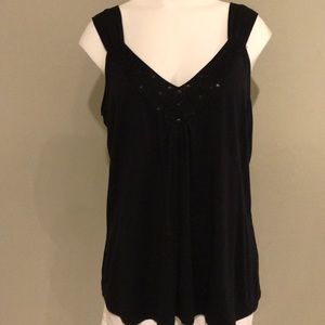 Soft and sexy black beaded top💥